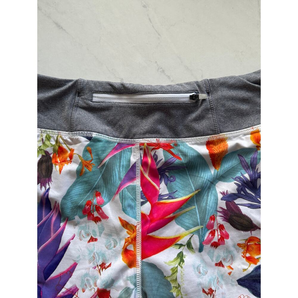 Athleta Ready Set Go Shorts Tropical Lilies Floral Running Shorts Medium - Picture 5 of 10